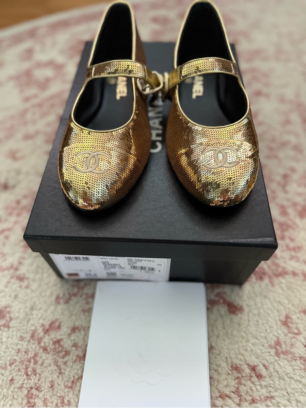 BNIB Golden Sequin Mary Jane’s - Picture 2 of 3